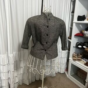 Vintage Black & White 1950’s cropped waist and sleeves Blazer/ Blouse